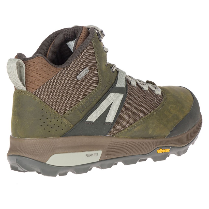 Bottes Merrell Zion Mid Waterproof Vert Olive Homme | A.S.YZWW